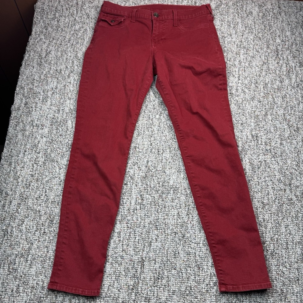 True Religion Jeans Womens 32x29 Slim Red American Flag Made In USA